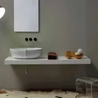 Vasque à poser en céramique blanche made in Italy Oscar Viadurini