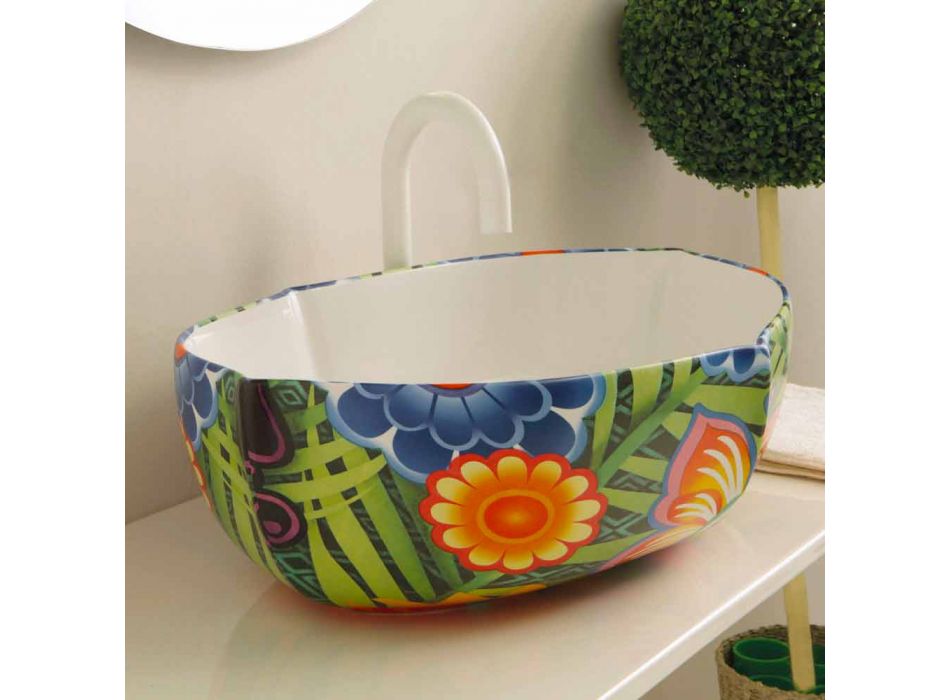 Vasque à poser en céramique design, made in Italy Oscar Viadurini