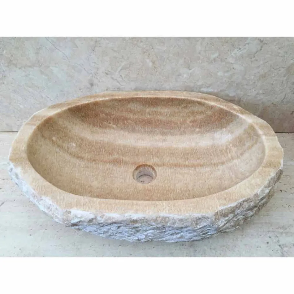 Vasque à poser design pour la salle de bain Laia en pierre naturelle Viadurini