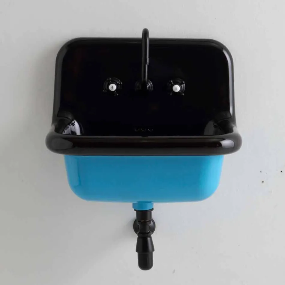 de conception paroi lavabo rectangulaire à deux tons Jacob céramique Viadurini