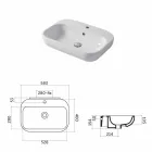 Plan de toilette ou mur design en céramique Riardo Viadurini