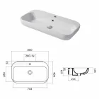 Plan de toilette ou mur design en céramique Riardo Viadurini