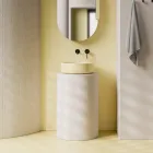 Lavabo à poser en céramique de 42 cm de diamètre, fabriqué en Italie - Fille Viadurini