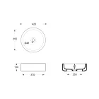 Lavabo à poser en céramique de 42 cm de diamètre, fabriqué en Italie - Fille Viadurini