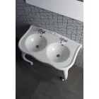 Lavabo double console ou mural en céramique Avise moderne Viadurini