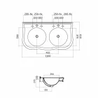 Lavabo double console ou mural en céramique Avise moderne Viadurini