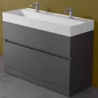 Lavabo double avec meuble au sol Design moderne en stratifié - Pompei Viadurini
