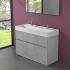 Lavabo double avec meuble au sol Design moderne en stratifié - Pompei Viadurini