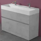 Lavabo double avec meuble au sol Design moderne en stratifié - Pompei Viadurini