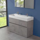 Lavabo double avec meuble au sol Design moderne en stratifié - Pompei Viadurini