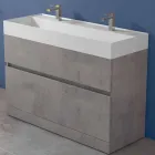 Lavabo double avec meuble au sol Design moderne en stratifié - Pompei Viadurini