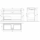 Lavabo double avec meuble au sol Design moderne en stratifié - Pompei Viadurini