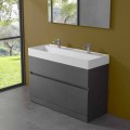 Lavabo double avec meuble au sol Design moderne en stratifié - Pompei