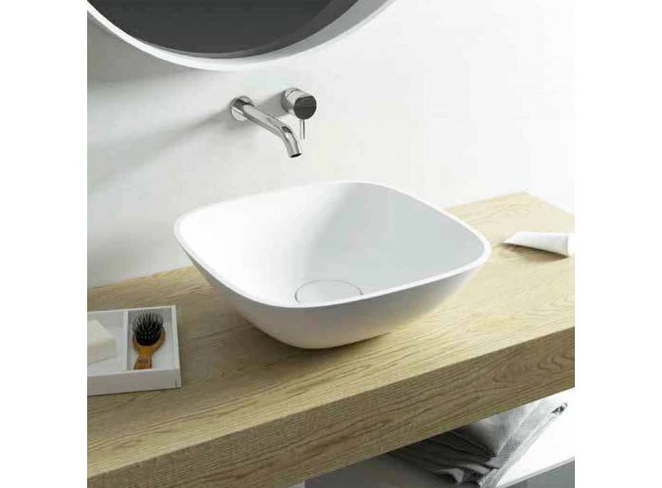 Lavabo sur pied ba salle de bain carrée fabriqué en Italie Taormina Mini Viadurini