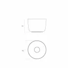 Lavabo suspendu circulaire autoportant fabriqué en Italie, Lallio Viadurini