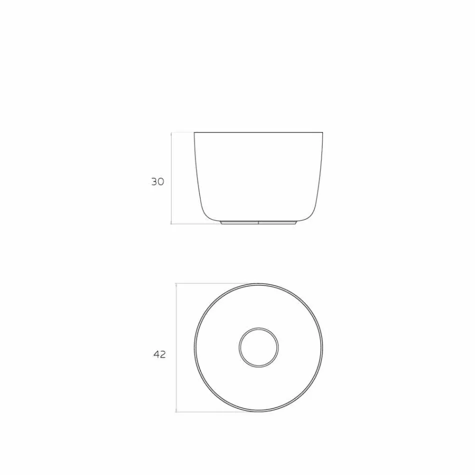 Lavabo suspendu circulaire autoportant fabriqué en Italie, Lallio Viadurini
