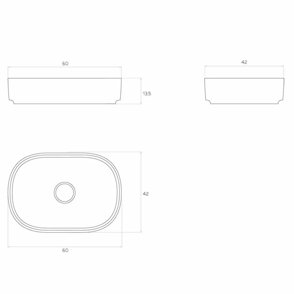 Lavabo à poser sur pied fabriqué en Italie, Formicola Viadurini