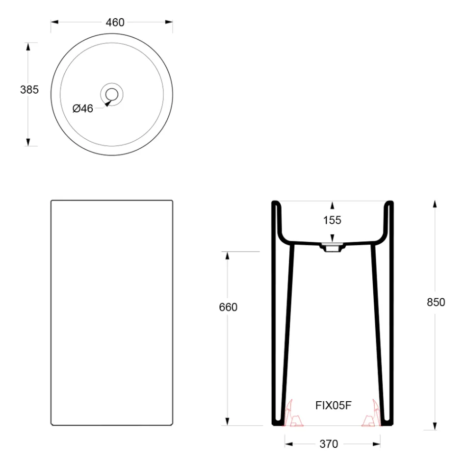 Lavabo à poser sur pied en céramique fabriqué en Italie - Ragazza Viadurini