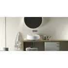 Lavabo autoportant sur pied en Solid Surface fabriqué en Italie, Dongo Viadurini