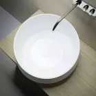Lavabo autoportant sur pied en Solid Surface fabriqué en Italie, Dongo Viadurini