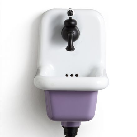 Lavabo de salle de bain sur pied en céramique blanche et colorée 26 cm - Jordan Viadurini