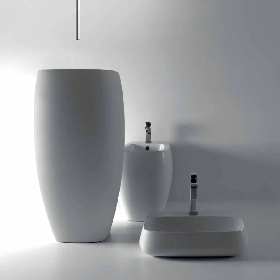Lavabo sur pieds en céramique au design moderne Gais, fabriqué en Italie Viadurini
