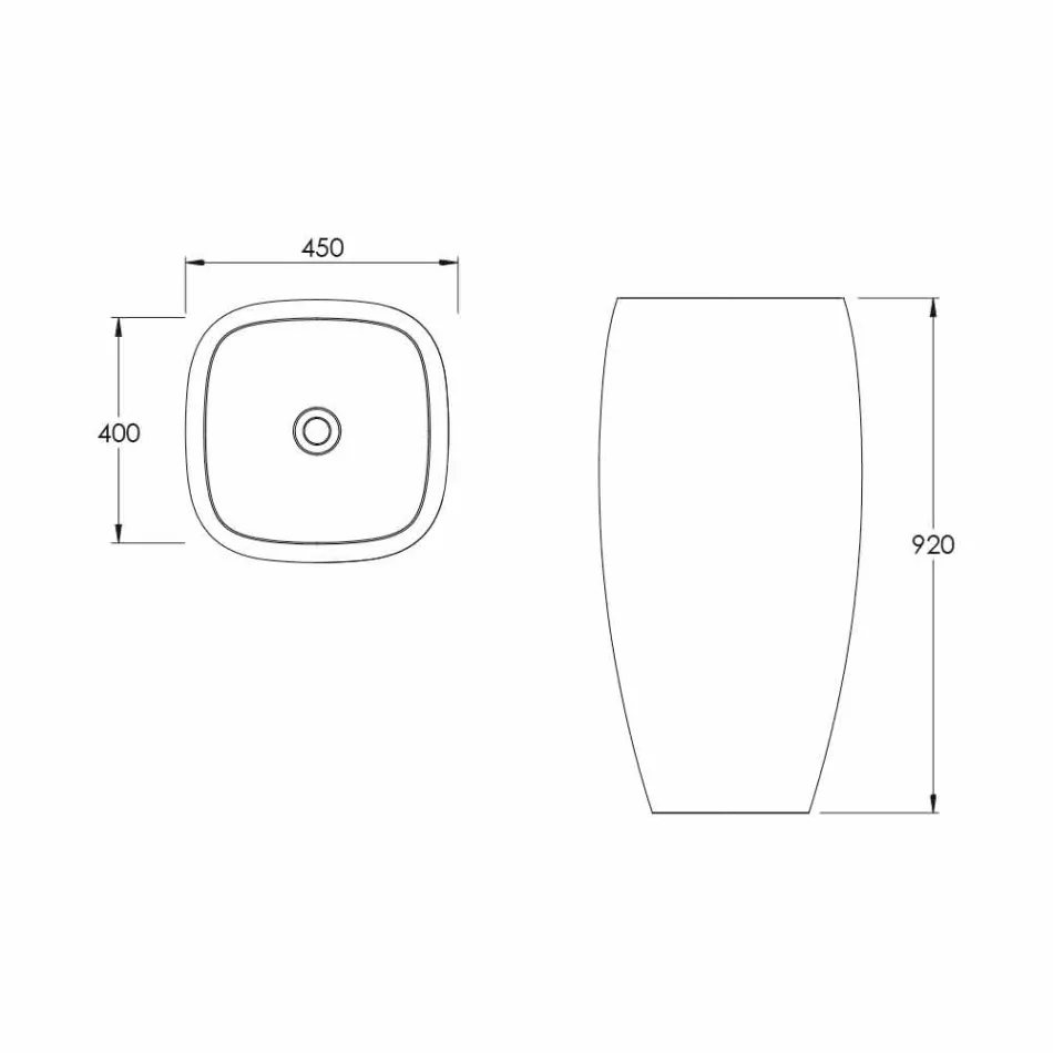 Lavabo sur pieds en céramique au design moderne Gais, fabriqué en Italie Viadurini
