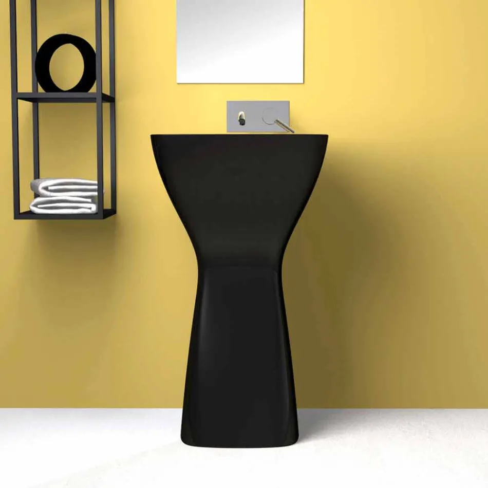 Lavabo sur pied en céramique moderne fabriqué en Italie, Firmino Viadurini