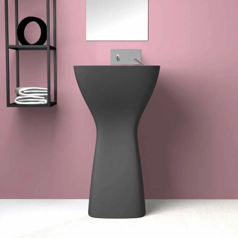 Lavabo sur pied en céramique moderne fabriqué en Italie, Firmino Viadurini