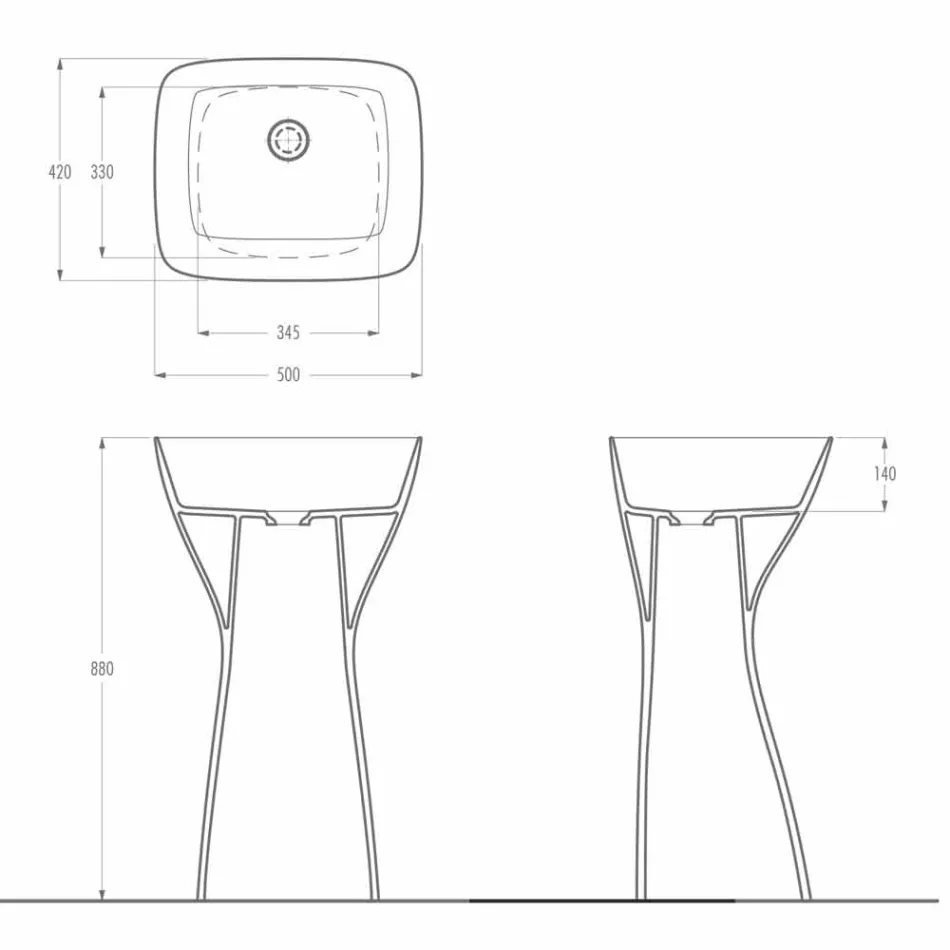 Lavabo sur pied en céramique moderne fabriqué en Italie, Firmino Viadurini