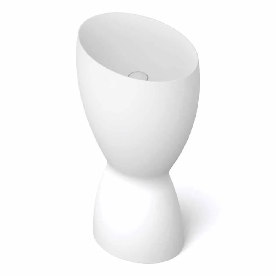 Lavabo moderne en céramique sur pied fabriqué en Italie, Basile Viadurini