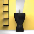 Lavabo moderne en céramique sur pied fabriqué en Italie, Basile Viadurini