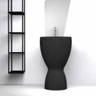 Lavabo moderne en céramique sur pied fabriqué en Italie, Basile Viadurini