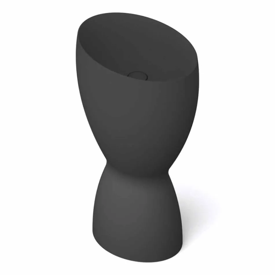 Lavabo moderne en céramique sur pied fabriqué en Italie, Basile Viadurini