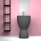 Lavabo moderne en céramique sur pied fabriqué en Italie, Basile Viadurini