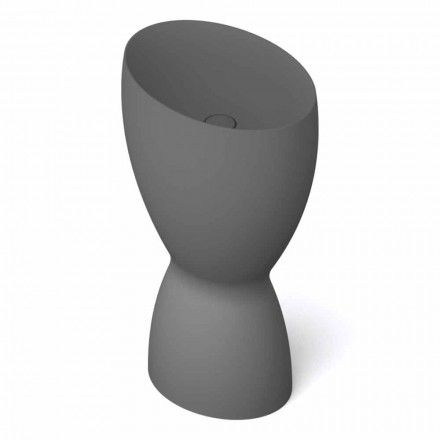 Lavabo moderne en céramique sur pied fabriqué en Italie, Basile Viadurini
