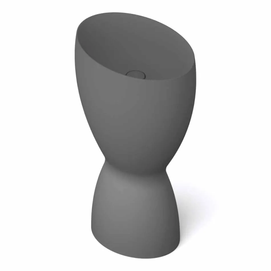 Lavabo moderne en céramique sur pied fabriqué en Italie, Basile Viadurini