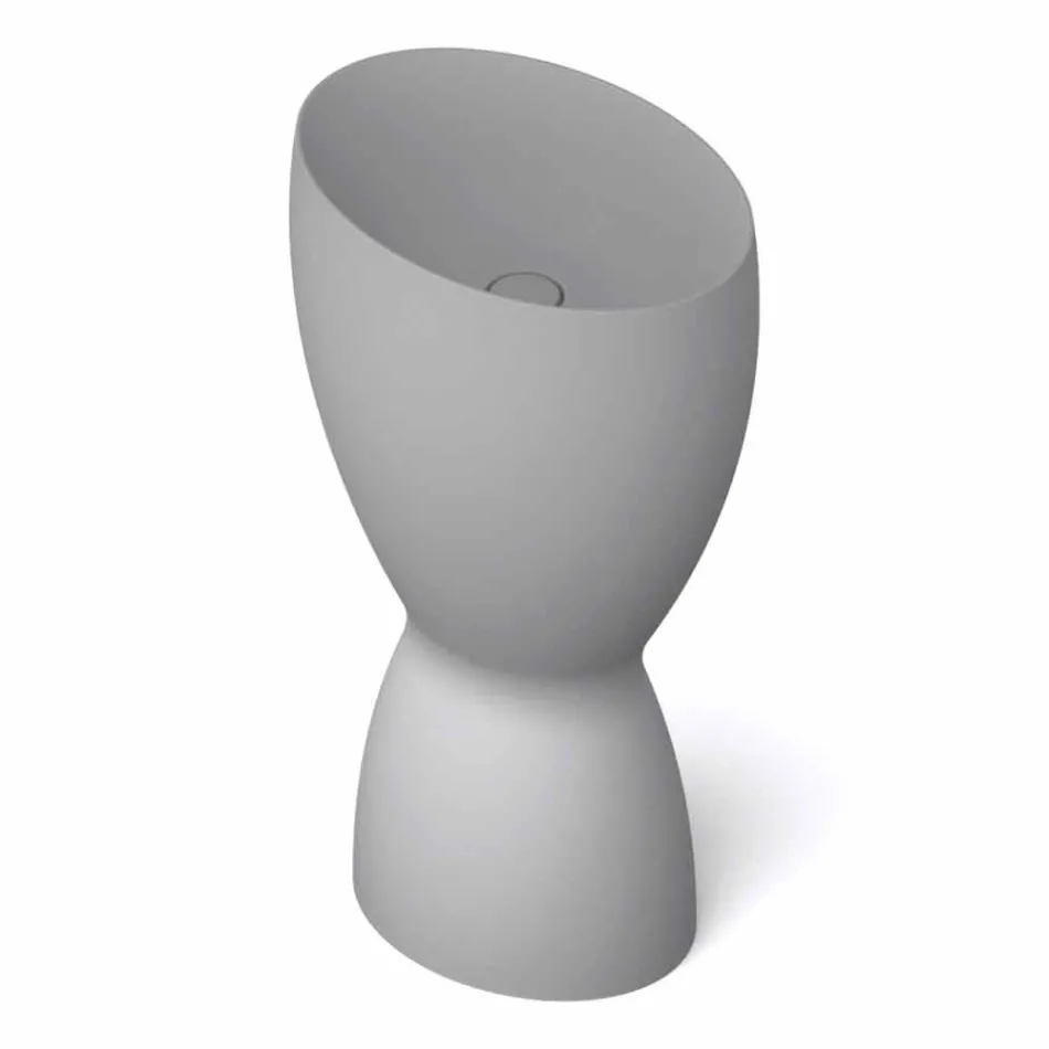 Lavabo moderne en céramique sur pied fabriqué en Italie, Basile Viadurini