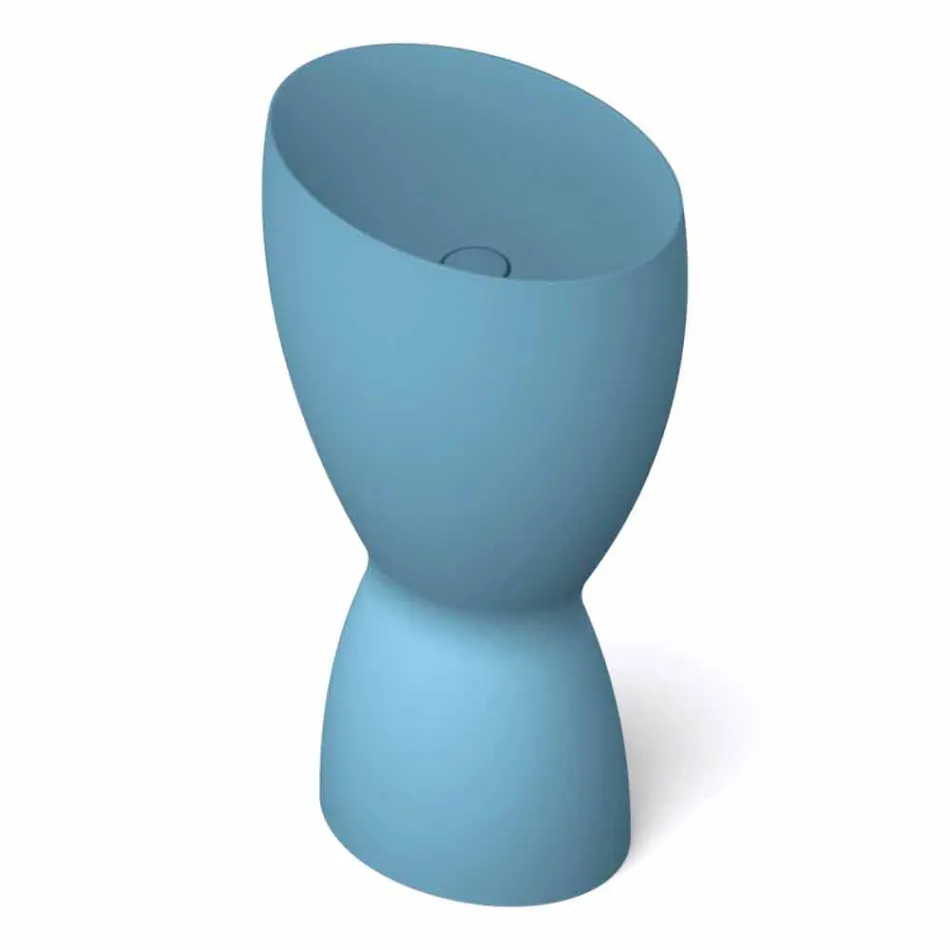 Lavabo moderne en céramique sur pied fabriqué en Italie, Basile Viadurini