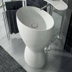 Lavabo moderne en céramique sur pied fabriqué en Italie, Basile Viadurini