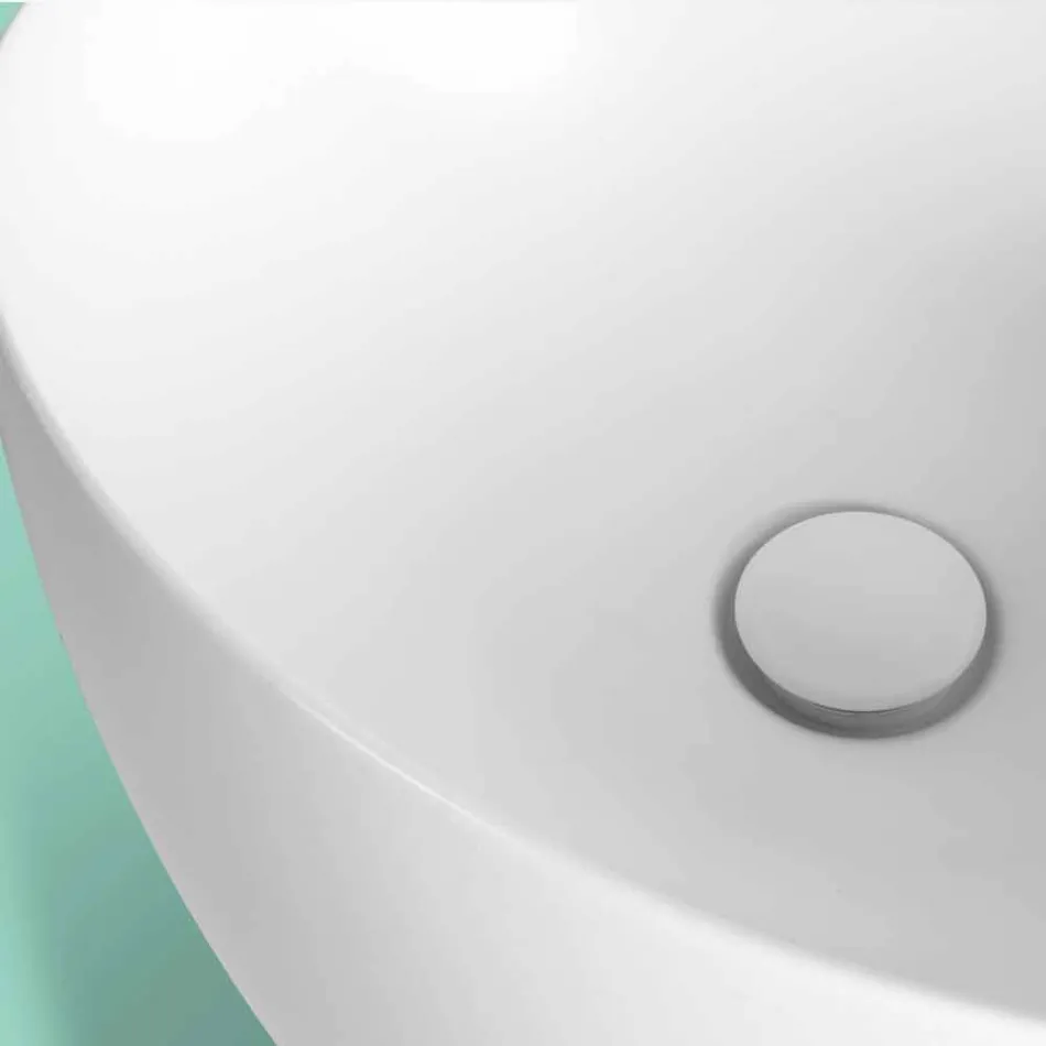 Lavabo moderne en céramique sur pied fabriqué en Italie, Basile Viadurini