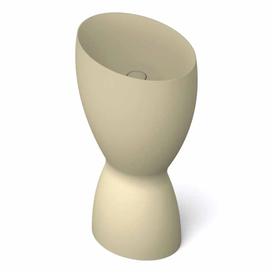 Lavabo moderne en céramique sur pied fabriqué en Italie, Basile Viadurini