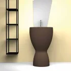Lavabo moderne en céramique sur pied fabriqué en Italie, Basile Viadurini