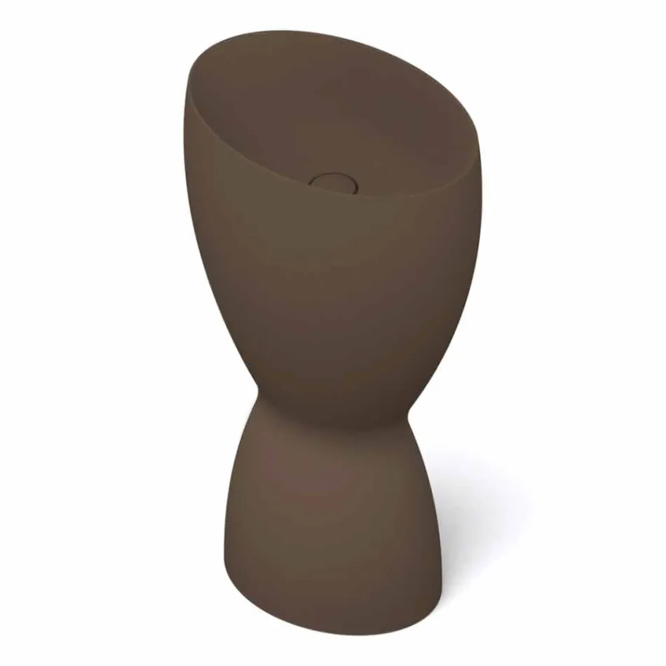 Lavabo moderne en céramique sur pied fabriqué en Italie, Basile Viadurini