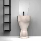 Lavabo moderne en céramique sur pied fabriqué en Italie, Basile Viadurini