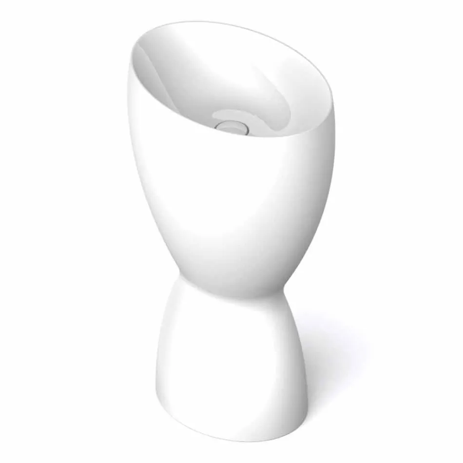 Lavabo moderne en céramique sur pied fabriqué en Italie, Basile Viadurini