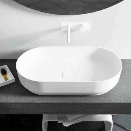Lavabo de salle de bain design ovale sur pied fabriqué en Italie Dalmine Big Viadurini