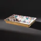 Lavabo en terre cuite moulée à la main avec des décorations colorées fabriquées en Italie - Aulente Viadurini