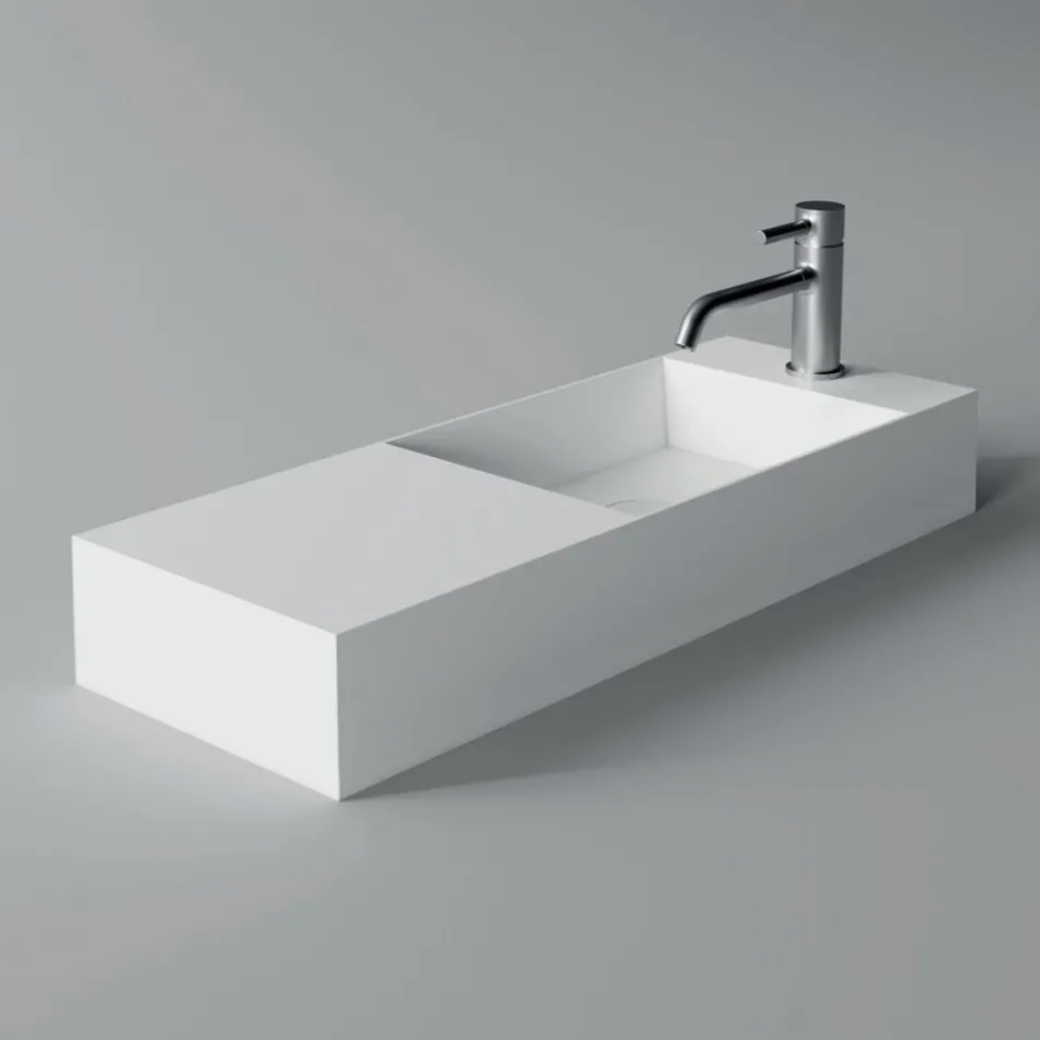 Design moderne Made in Italy Lavabo en céramique blanche ou colorée - Act Viadurini