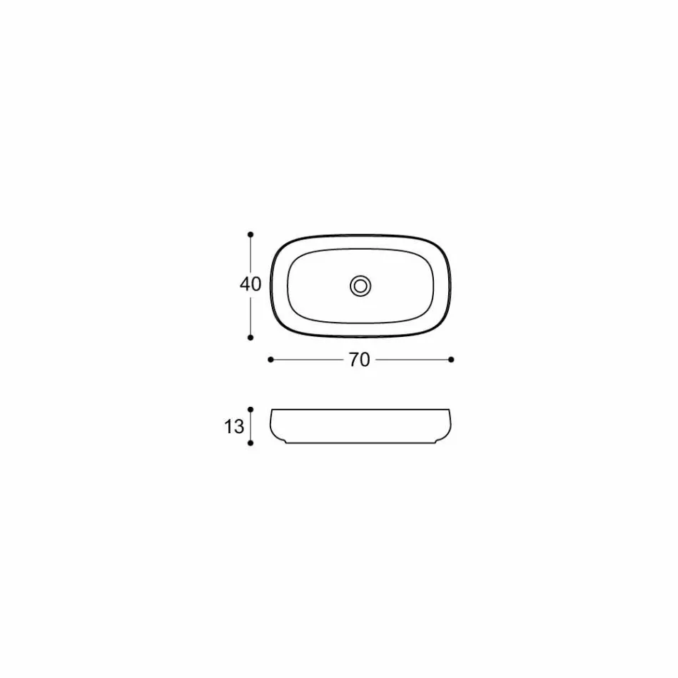 Lavabo à poser en céramique blanche de design moderne fabriqué en Italie - Tune1 Viadurini